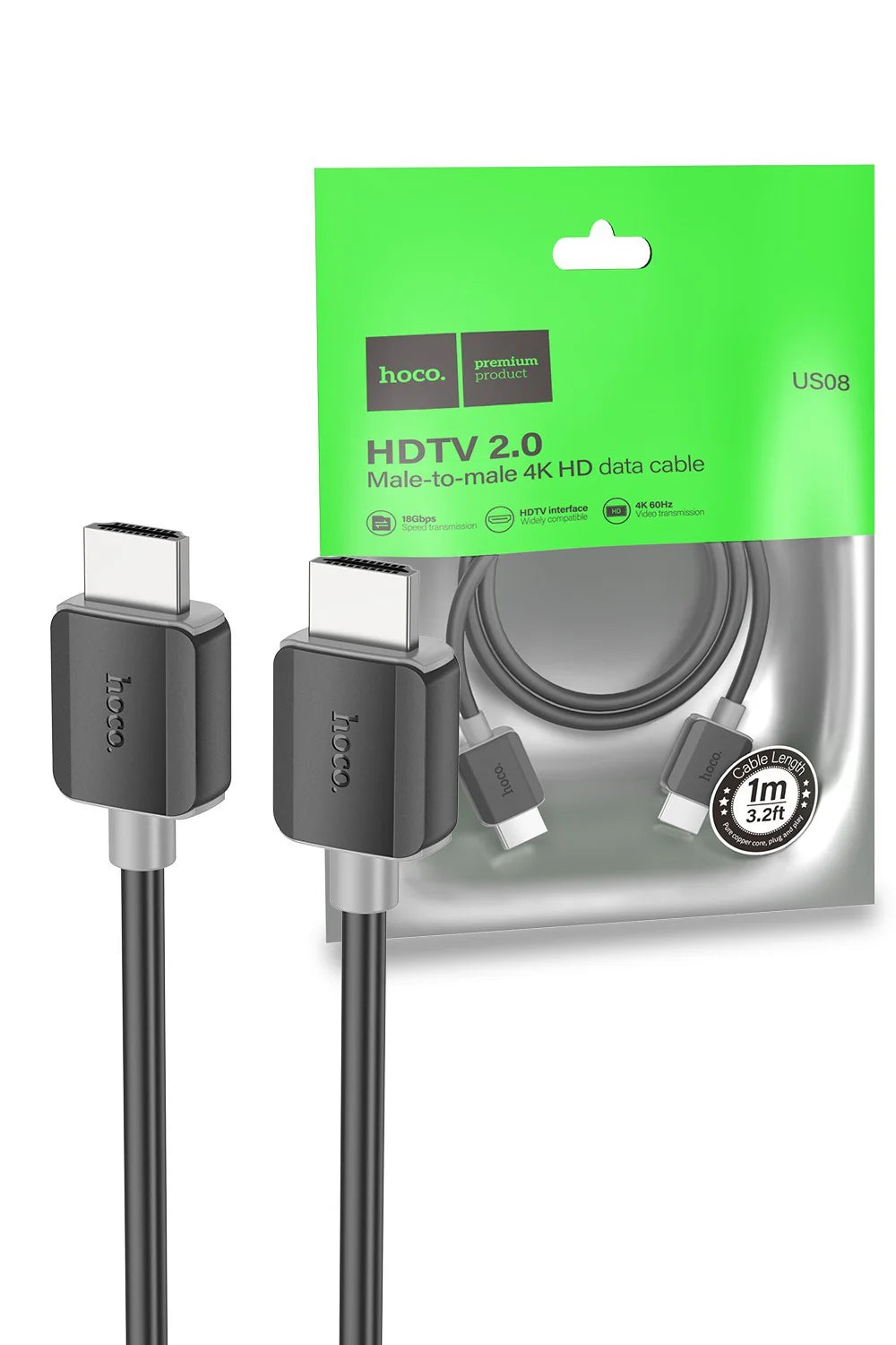Hoco 4K Hdmi To Hdmi Cable US08 Hoco 4K Hdmi To Hdmi Cable US08